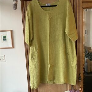 Lime Green Linen Dress Made In Italy